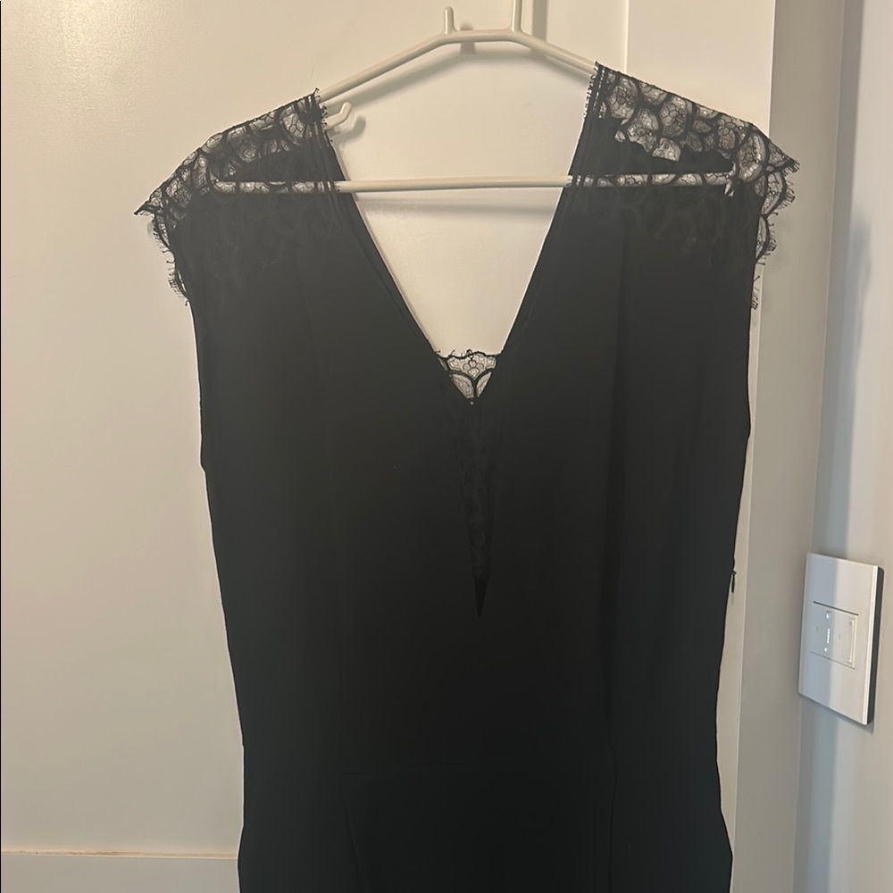 Sandro  Black Romper with Lace Details